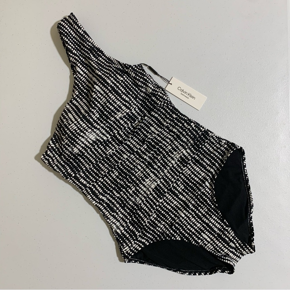 Calvin Klein One-Shoulder Cutout One-Piece Swimsuit-Size 10 NWT